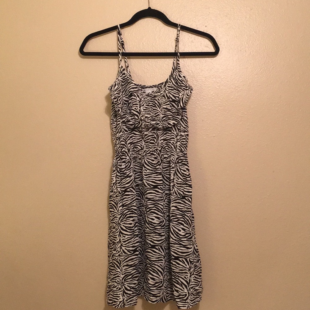 Ruffled Zebra Print Dress